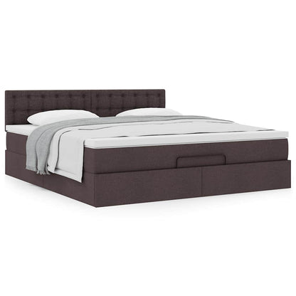Ottoman bed met matras 160x200cm stof donkerbruin