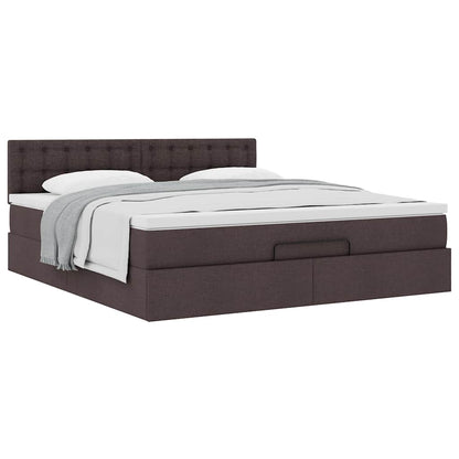 Ottoman bed met matras 160x200cm stof donkerbruin