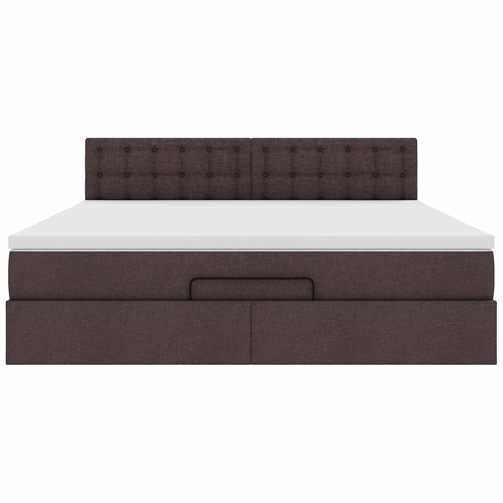 Ottoman bed met matras 160x200cm stof donkerbruin