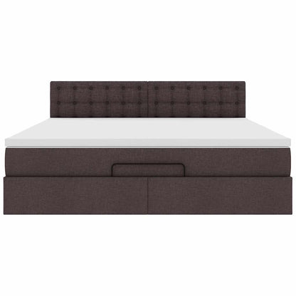 Ottoman bed met matras 160x200cm stof donkerbruin