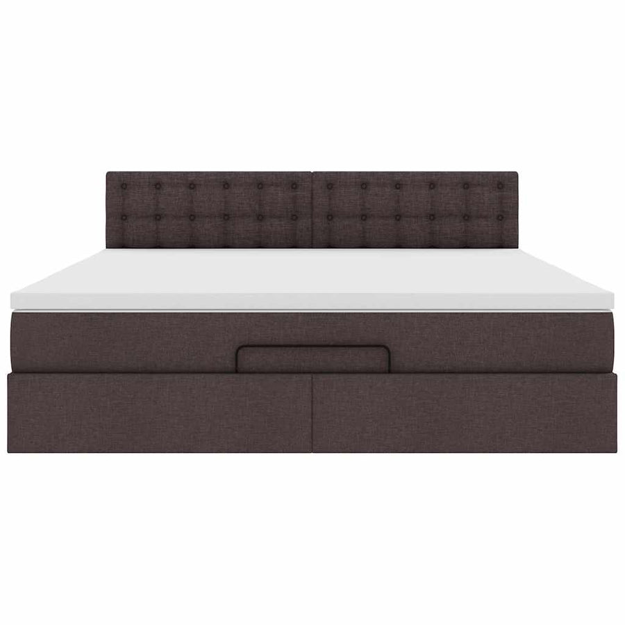 Ottoman bed met matras 160x200cm stof donkerbruin