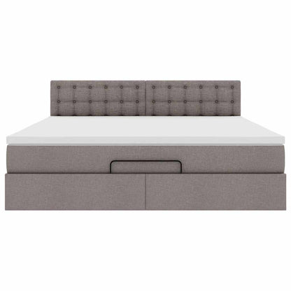 Ottoman bed met matras 160x200cm stof taupe
