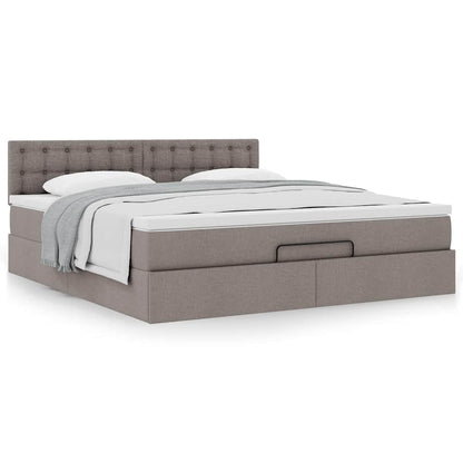 Ottoman bed met matras 160x200cm stof taupe
