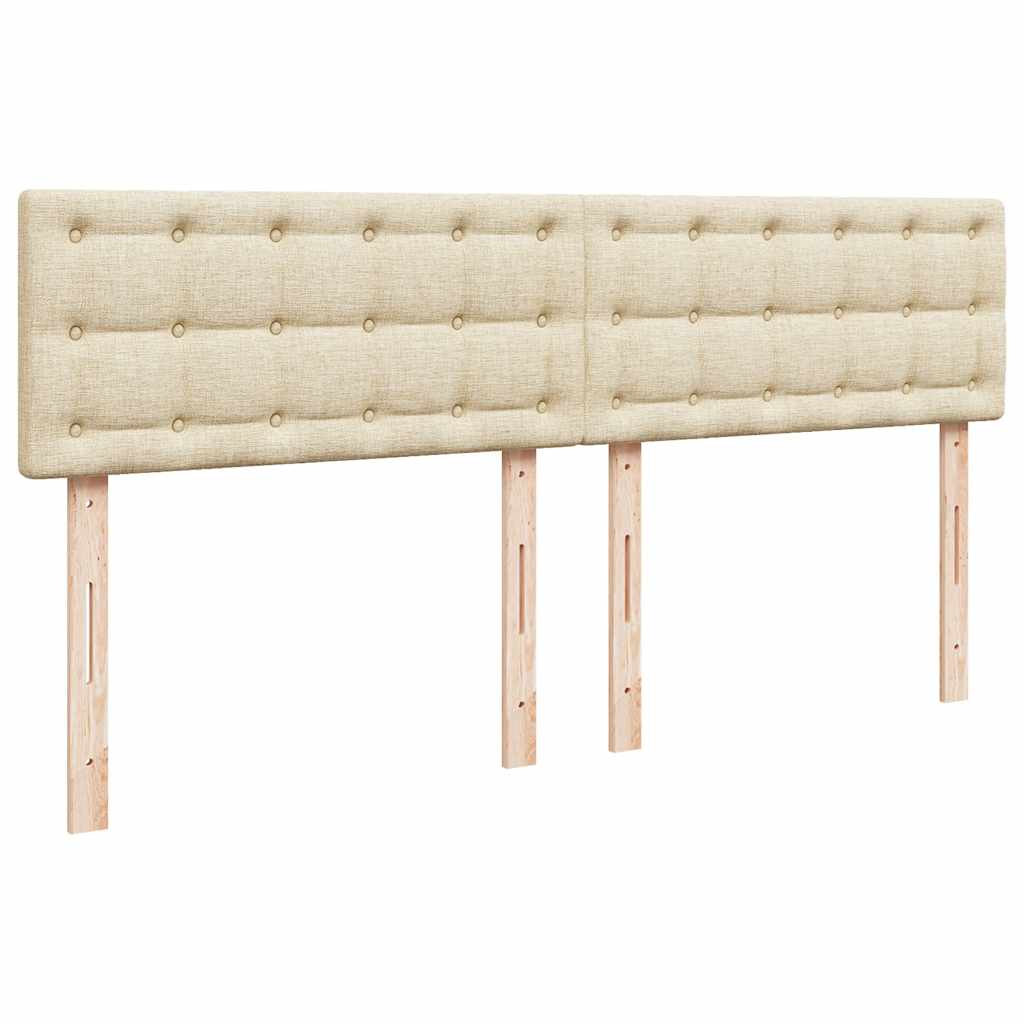 Ottoman bed met matras 160x200cm stof crèmekleurig