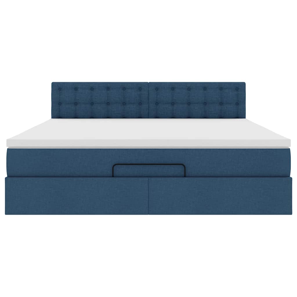 Ottoman bed met matras 160x200cm stof blauw