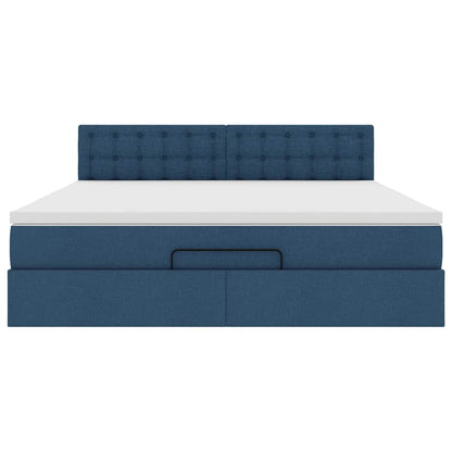 Ottoman bed met matras 160x200cm stof blauw