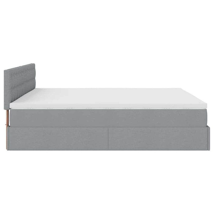 Ottoman bed met matras 180x200cm stof lichtgrijs