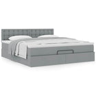 Ottoman bed 180x200 cm lichtgrijs met opbergruimte