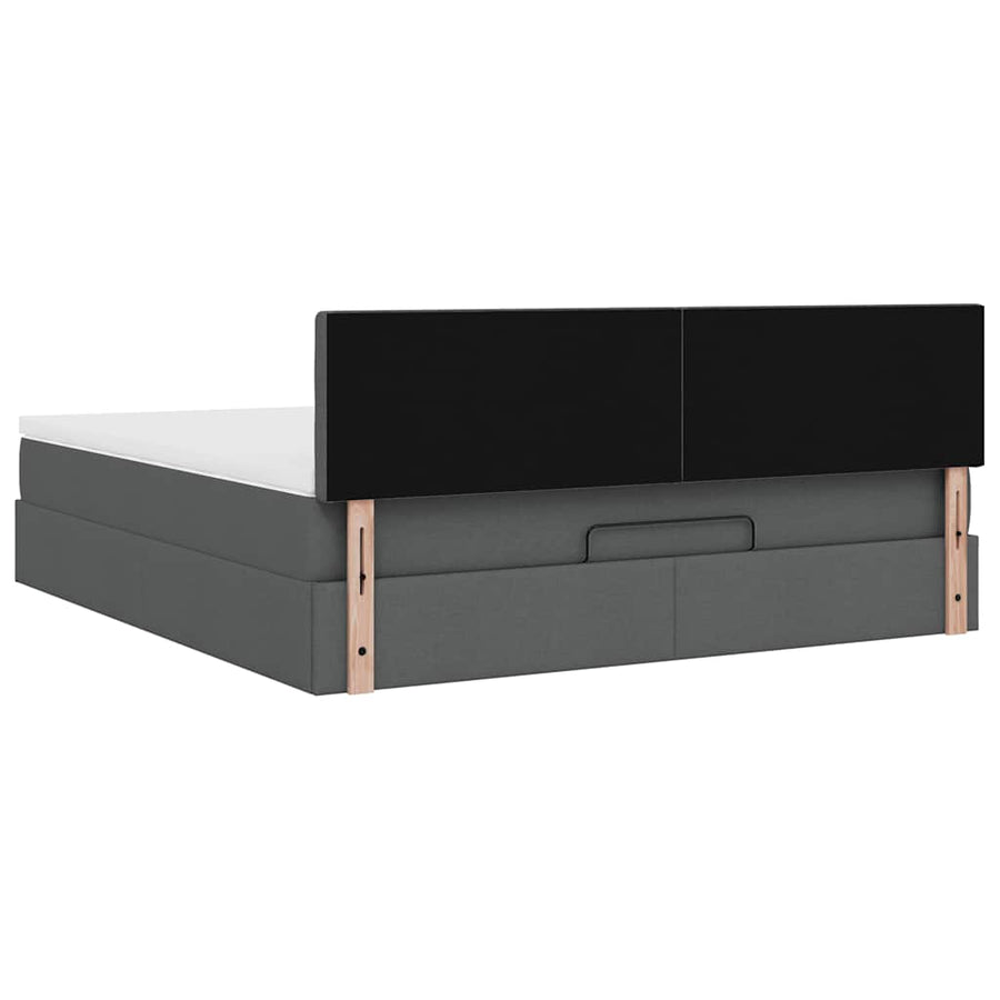Ottoman bed met matras 180x200cm stof donkergrijs