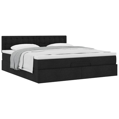 Ottoman bed met matras 180x200cm stof zwart