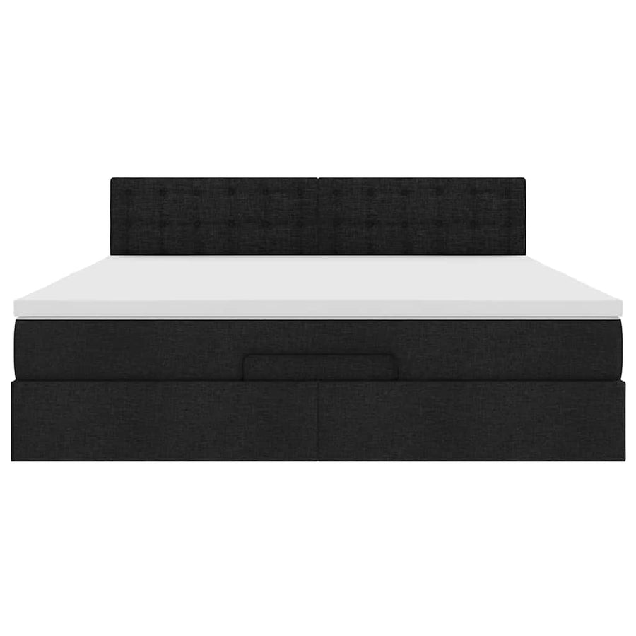 Ottoman bed met matras 180x200cm stof zwart