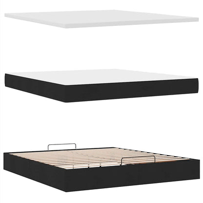Ottoman bed met matras 180x200cm stof zwart