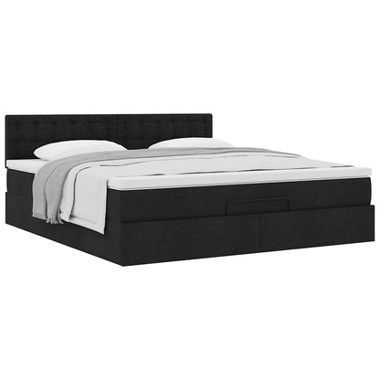 Ottoman bed met matras 180x200cm stof zwart