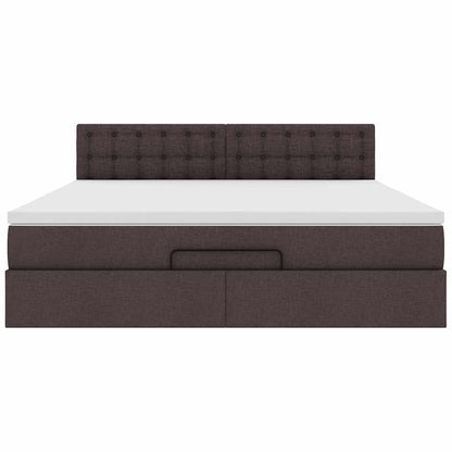 Ottoman bed met matras 180x200cm stof donkerbruin