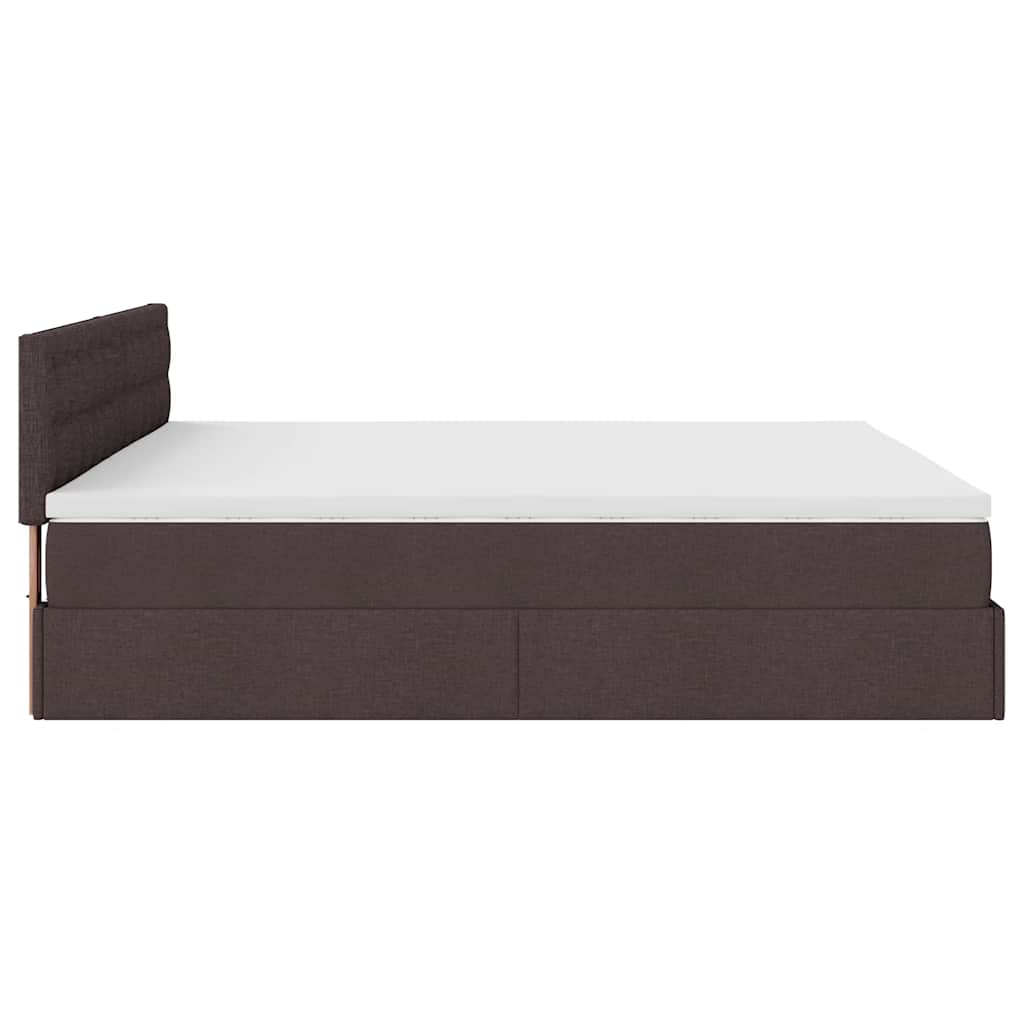 Ottoman bed met matras 180x200cm stof donkerbruin