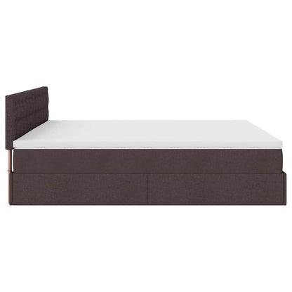 Ottoman bed met matras 180x200cm stof donkerbruin