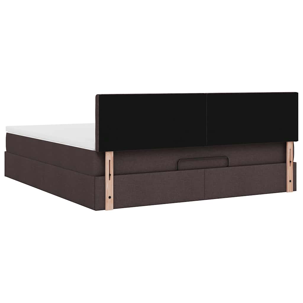 Ottoman bed met matras 180x200cm stof donkerbruin