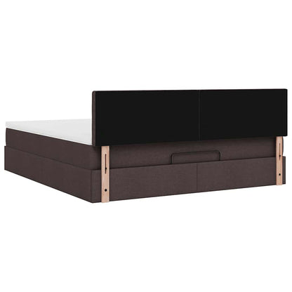 Ottoman bed met matras 180x200cm stof donkerbruin