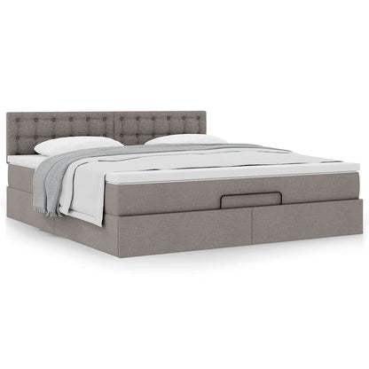 Ottoman bed met matras 180x200cm stof taupe