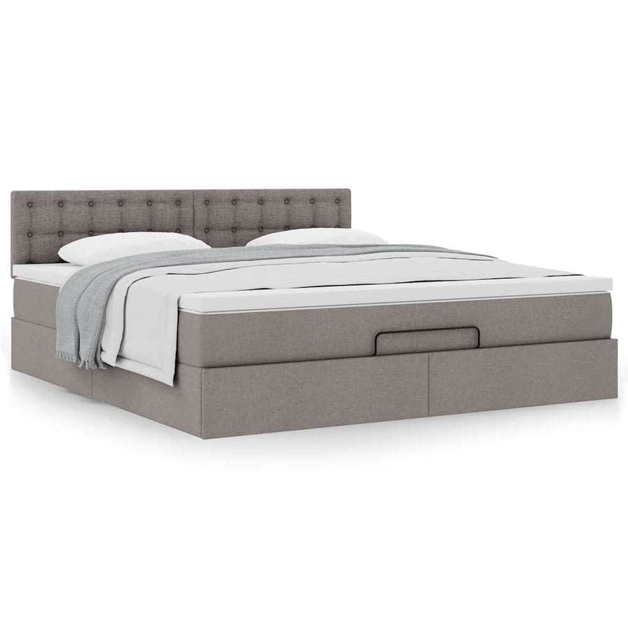 Ottoman bed met matras 180x200cm stof taupe