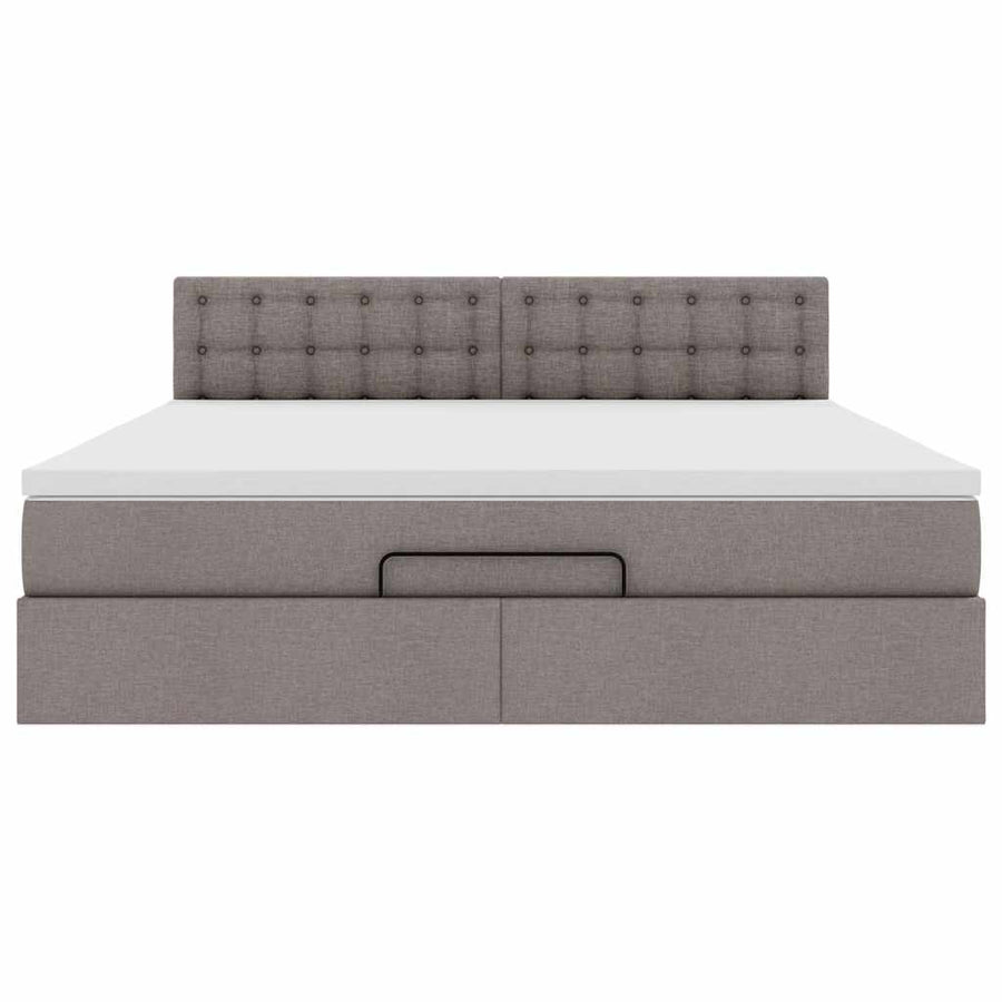 Ottoman bed met matras 180x200cm stof taupe