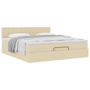 Ottoman bed met matras 180x200 cm crèmekleurig