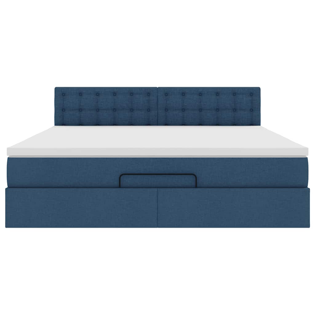 Ottoman bed met matras 180x200cm stof blauw