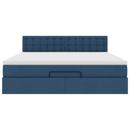 Ottoman bed met matras 180x200cm stof blauw