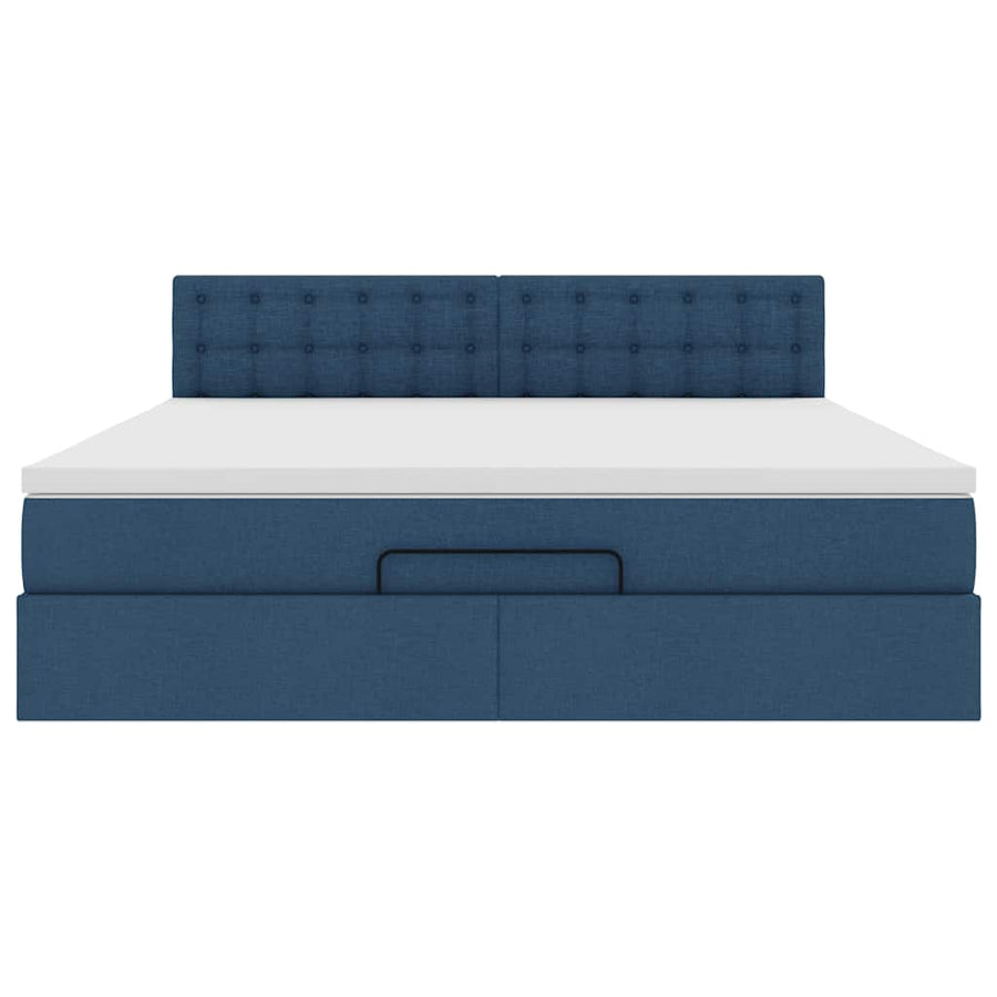 Ottoman bed met matras 180x200cm stof blauw