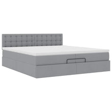 Ottoman bed met matras 200x200 cm stof lichtgrijs