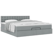 Ottoman bed met matras 200x200 cm lichtgrijs