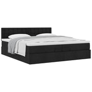 Ottoman bed met matras 200x200 cm zwart