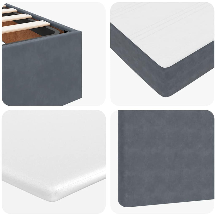 Ottoman bed met matras 80x200cm fluweel donkergrijs