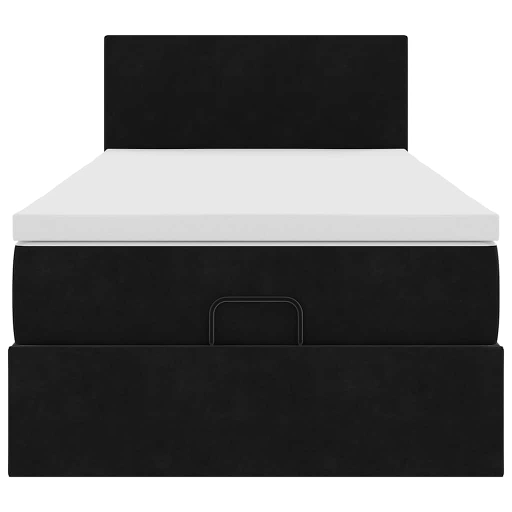Ottoman bed met matras 80x200cm fluweel zwart