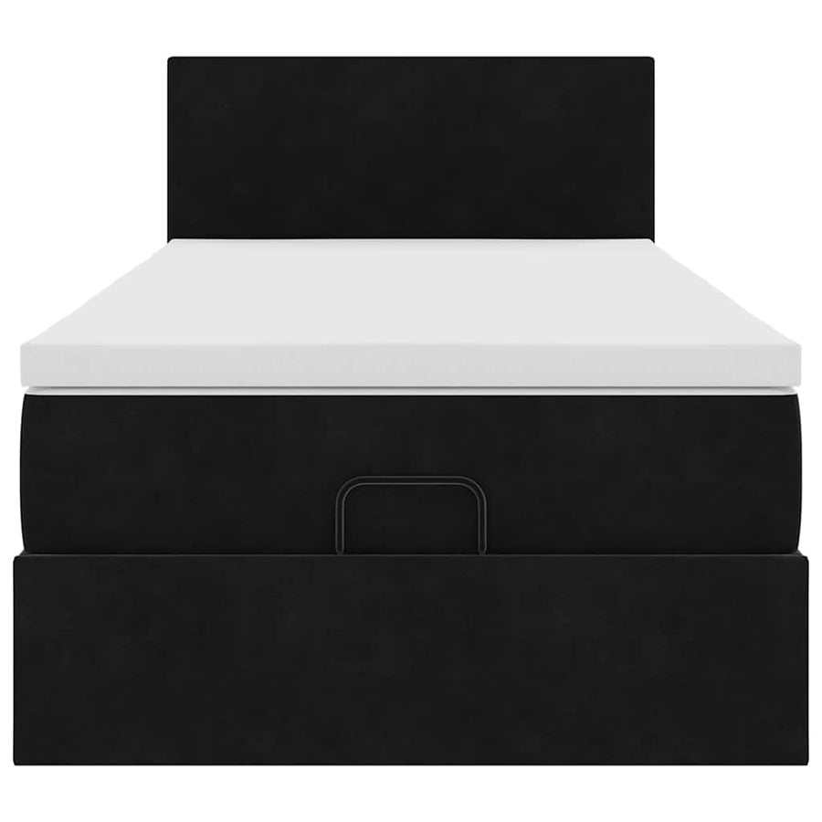 Ottoman bed met matras 80x200cm fluweel zwart