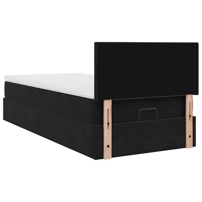 Ottoman bed met matras 80x200cm fluweel zwart