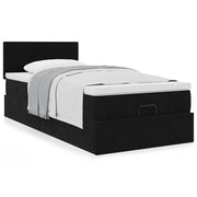 Ottoman bed met matras 80x200 cm zwart