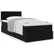 Ottoman bed met matras 80x200cm fluweel zwart