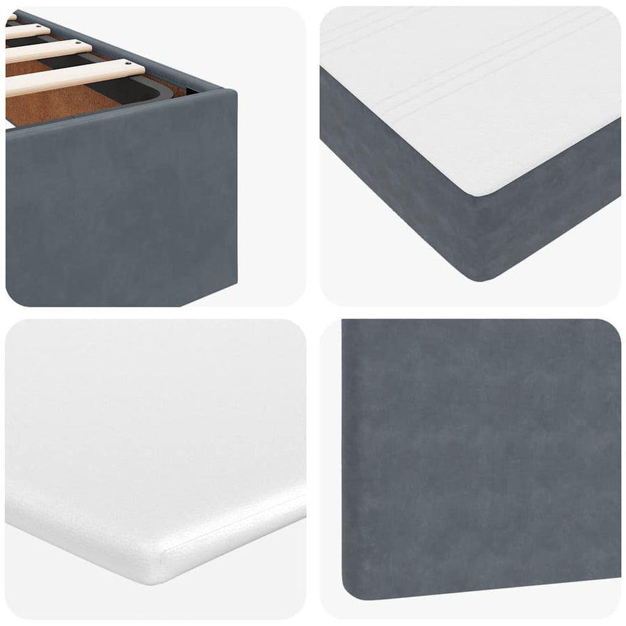 Ottoman bed met matras 90x190cm fluweel donkergrijs