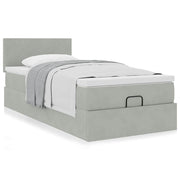 Ottoman bed met matras 90x200 cm lichtgrijs
