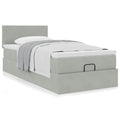 Ottoman bed met matras 100x200 cm fluweel lichtgrijs