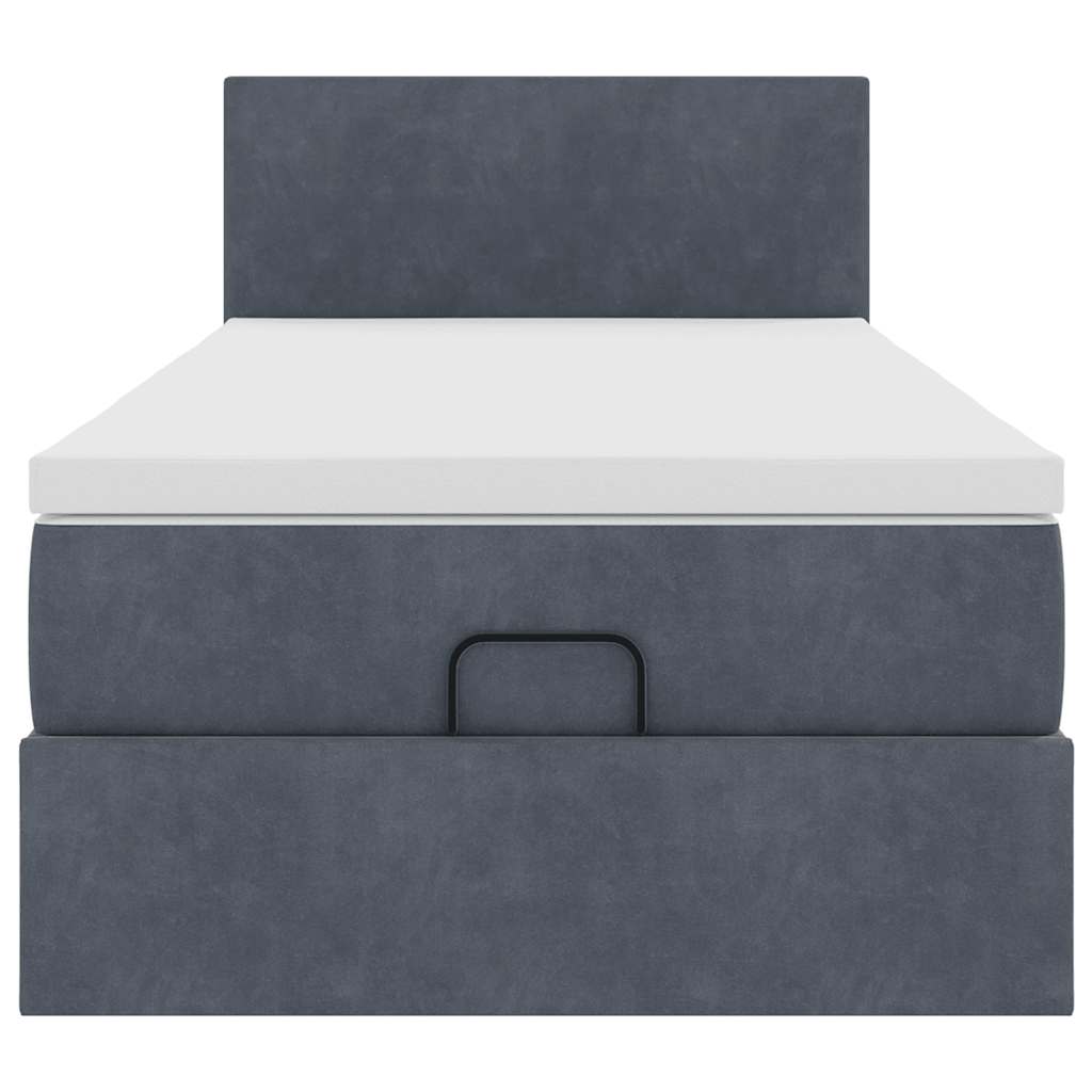 Ottoman bed met matras 100x200 cm fluweel donkergrijs