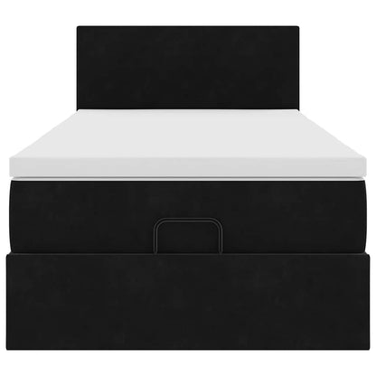 Ottoman bed met matras 100x200 cm fluweel zwart