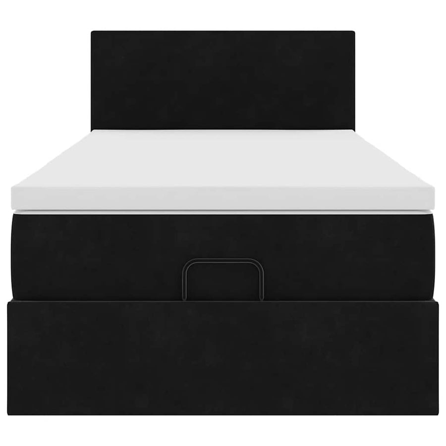 Ottoman bed met matras 100x200 cm fluweel zwart