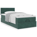 Ottoman bed met matras 100x200 cm fluweel donkergroen