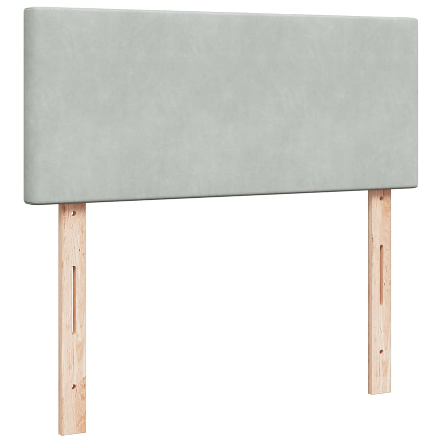 Ottoman bed met matras 120x190 cm fluweel lichtgrijs