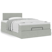 Bed met opbergruimte 120x190 cm fluweel lichtgrijs
