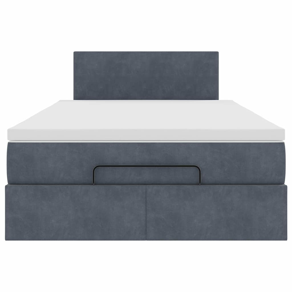 Ottoman bed met matras 120x190 cm fluweel donkergrijs