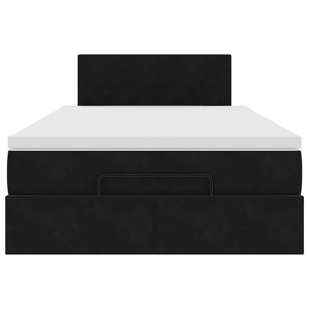Ottoman bed met matras 120x190 cm fluweel zwart