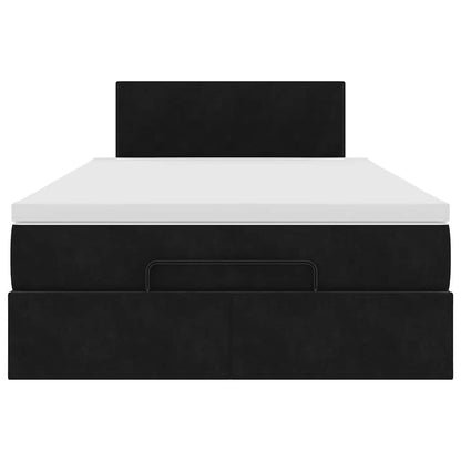 Ottoman bed met matras 120x190 cm fluweel zwart